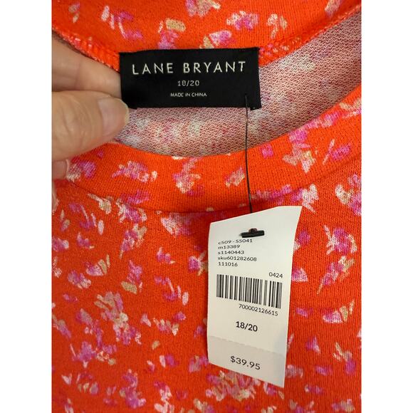 Lane Bryant NWT Sz 18/20 Orange Floral Max Swing Sleeveless Tunic Top | NWT - Picture 5 of 6